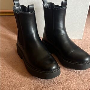 Black Leather Chelsea Boots